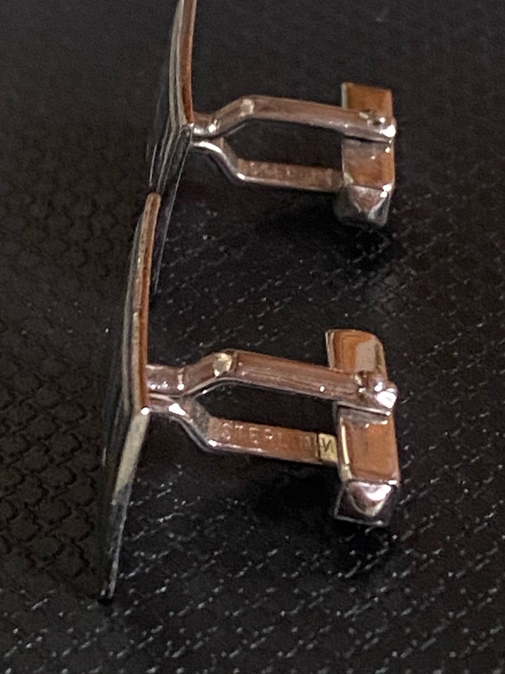 Vintage men’s brushed Sterling Silver cufflinks - Picture 4 of 7